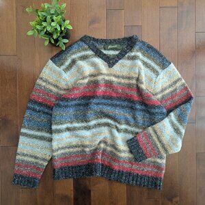 NEUTRAL STRIPE CHUNKY KNIT VINTAGE SWEATER
